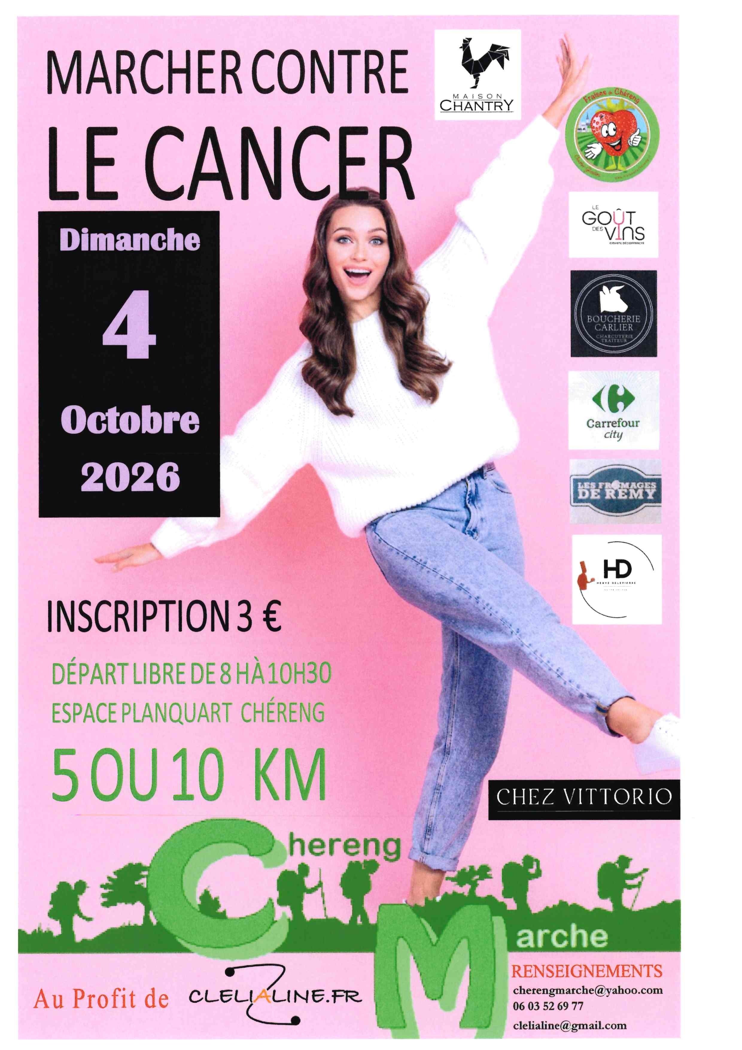 affiche marche contre le cancer chéreng marche 2026