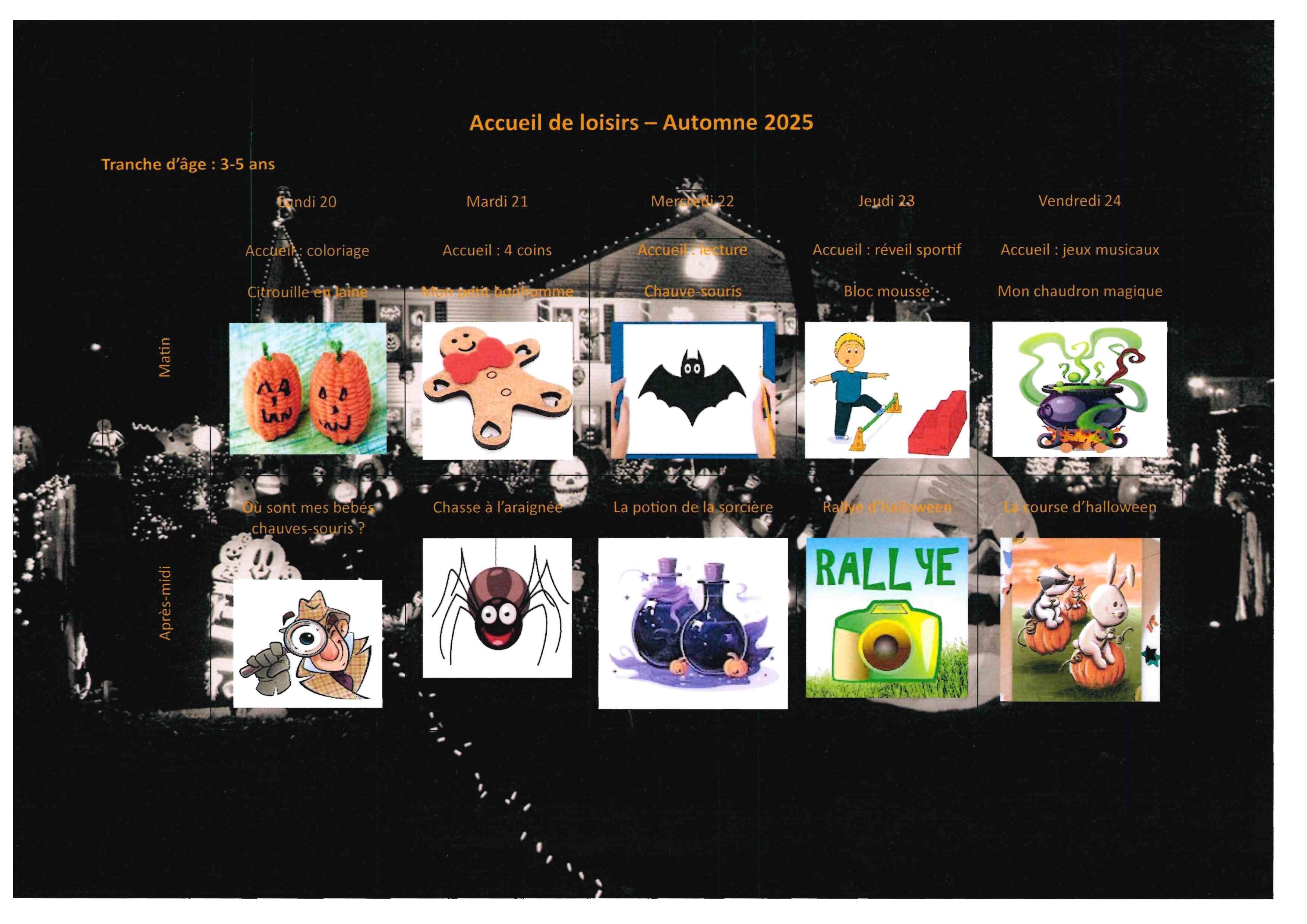 ALSH AUTOMNE 3-5 ANS - SEMAINE 1