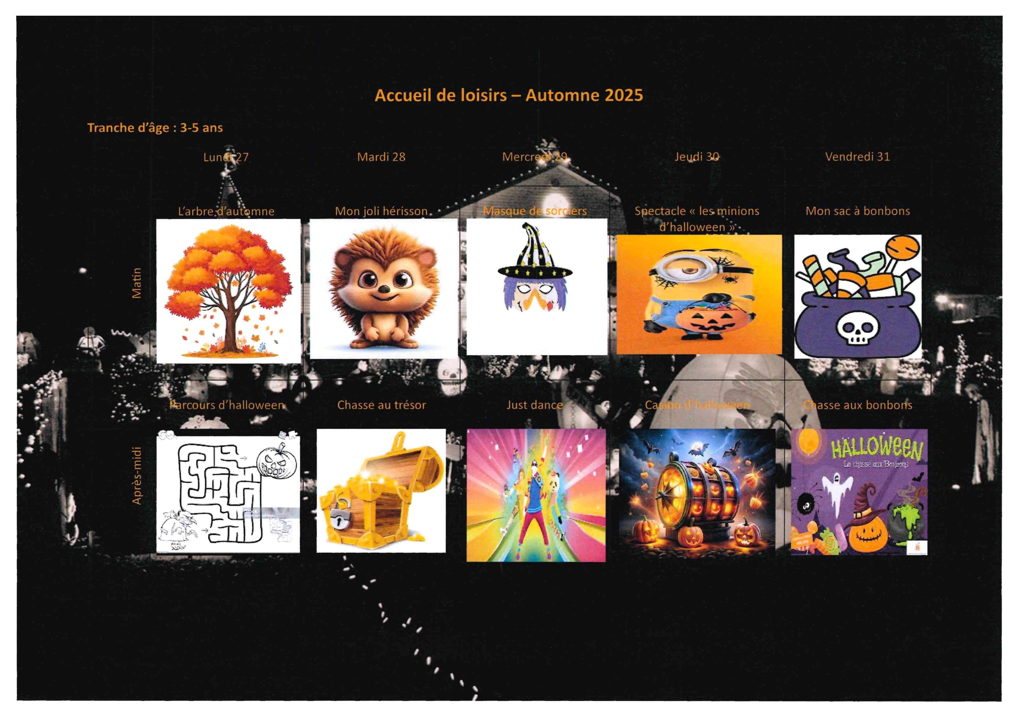 ALSH AUTOMNE 3-5 ANS - SEMAINE 2