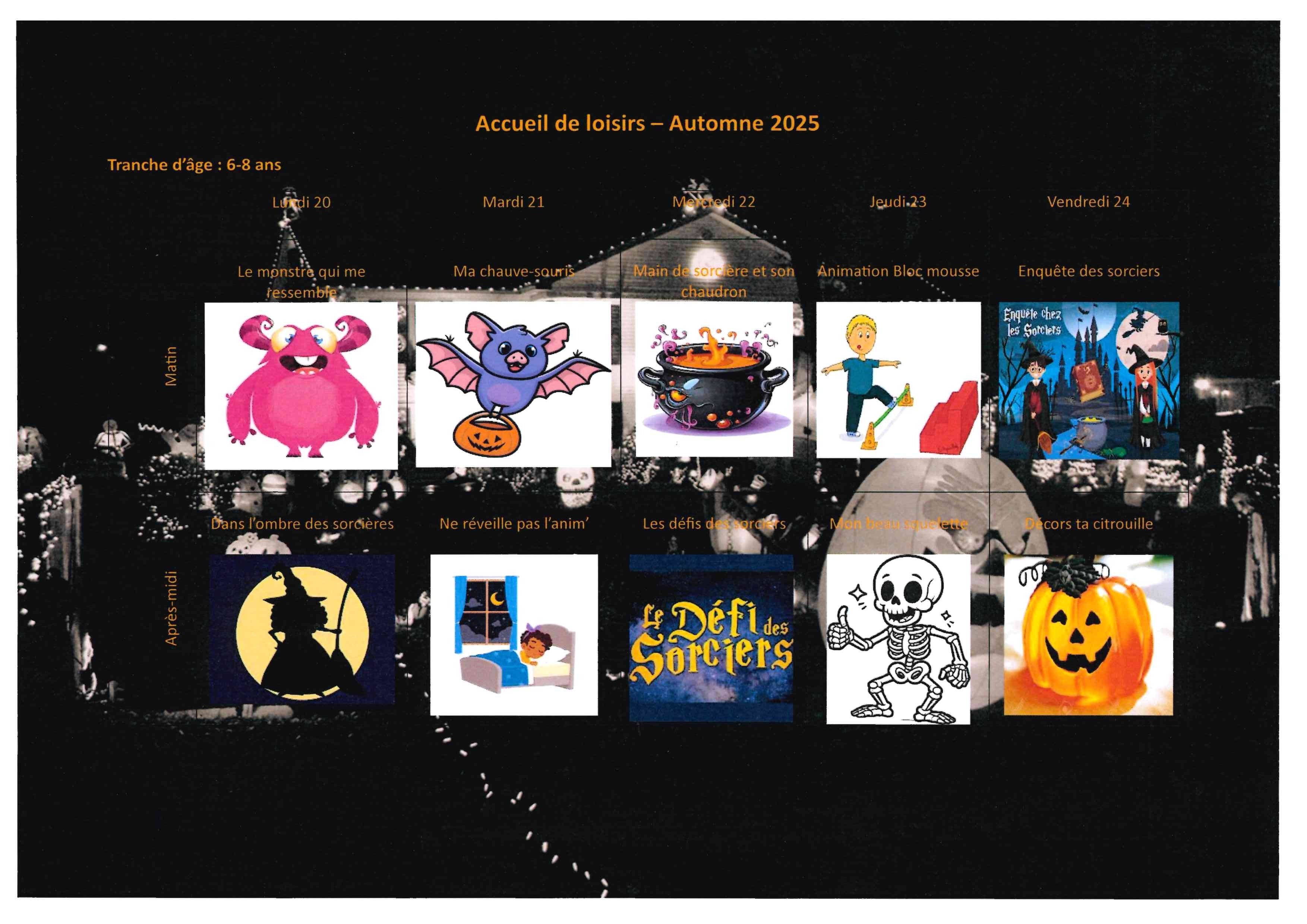 ALSH AUTOMNE 6-8 ANS - SEMAINE 1