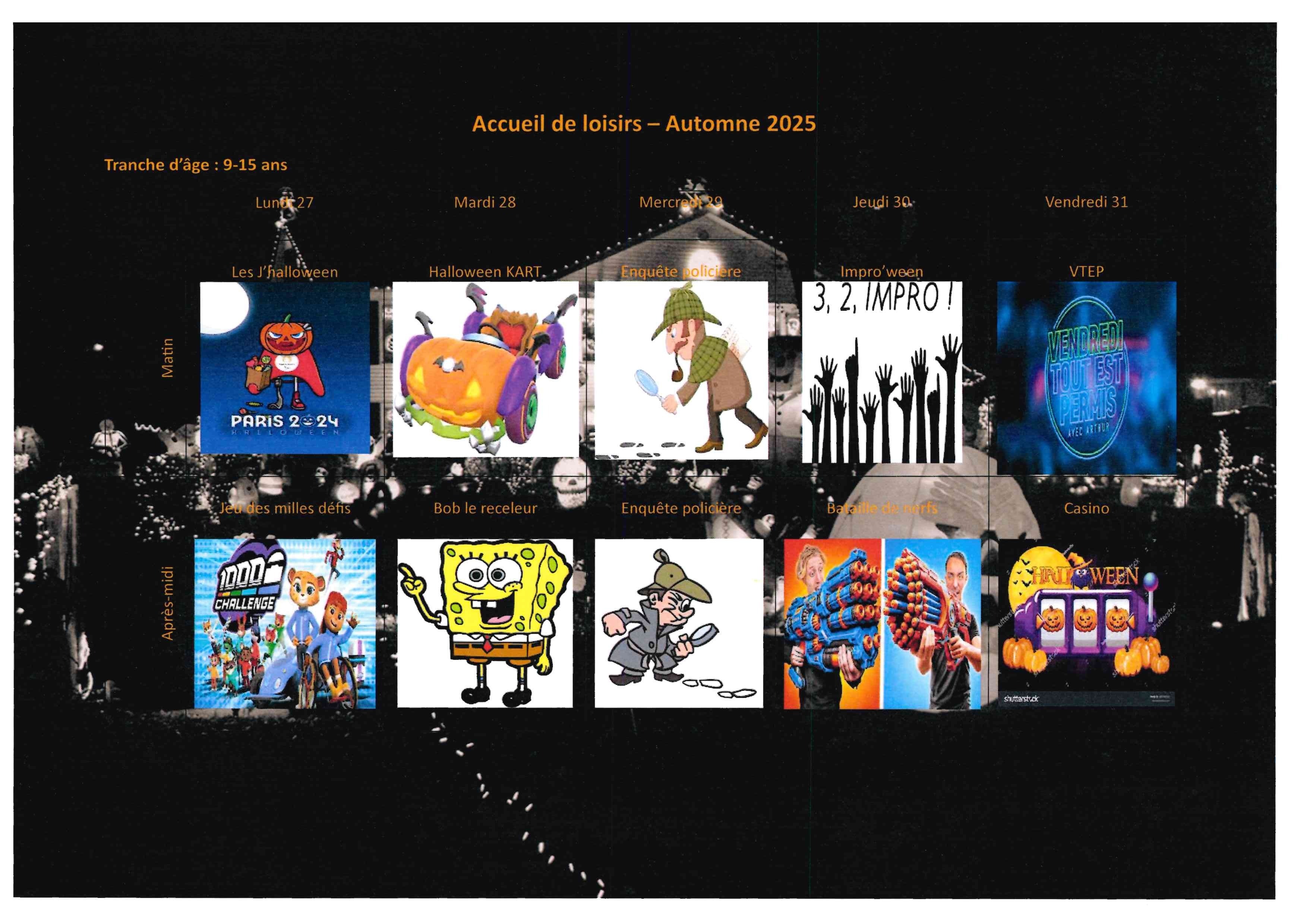 ALSH AUTOMNE 9-15 ANS - SEMAINE 2