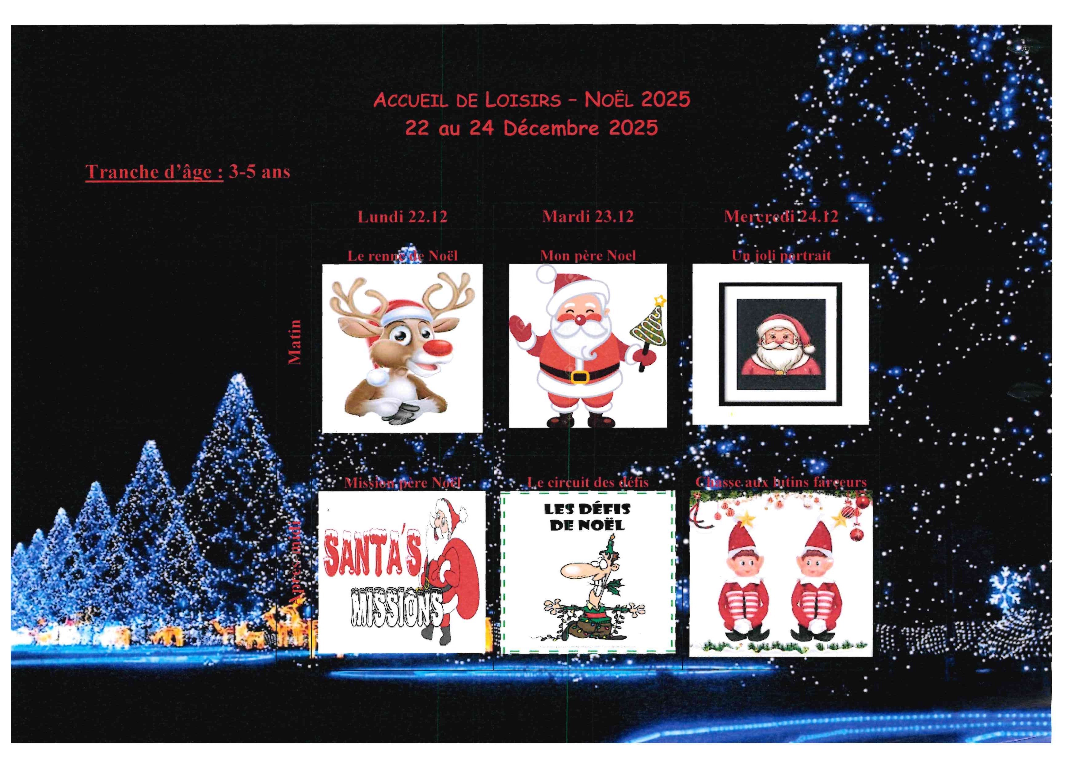 ALSH NOEL 3-5 ANS - SEMAINE 1
