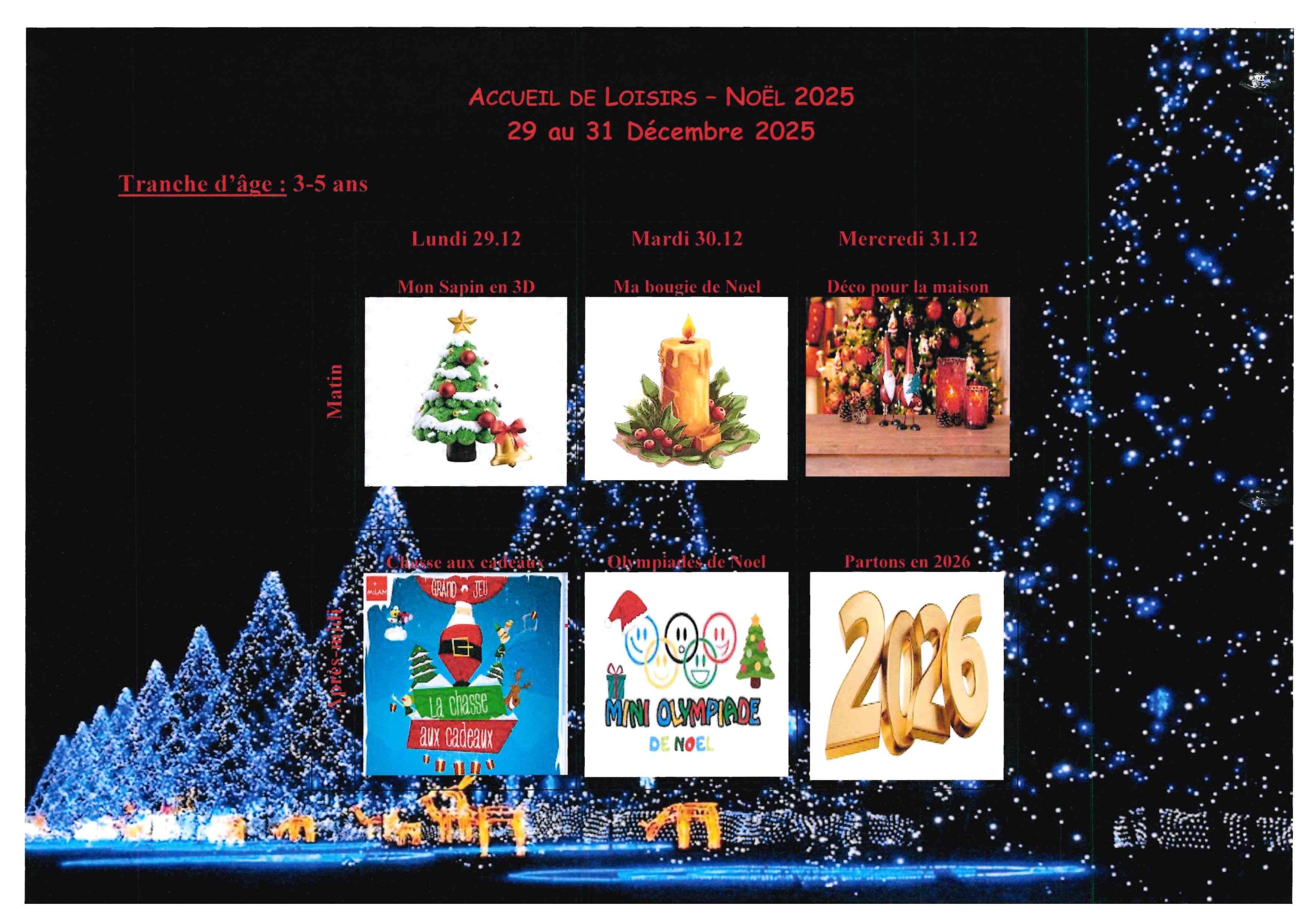 ALSH NOEL 3-5 ANS - SEMAINE 2