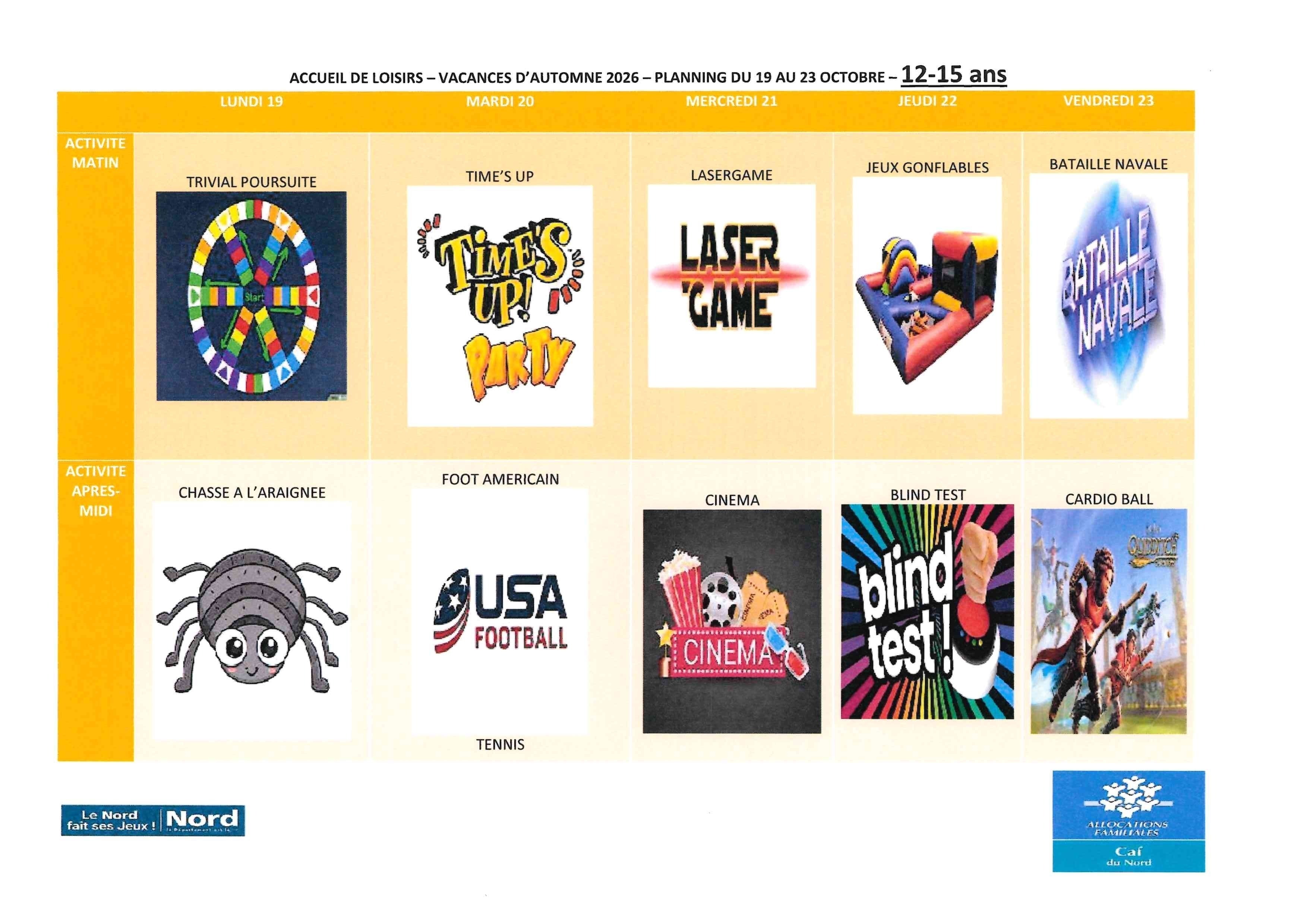 ALSH SEMAINE 1 - 12-15 ANS