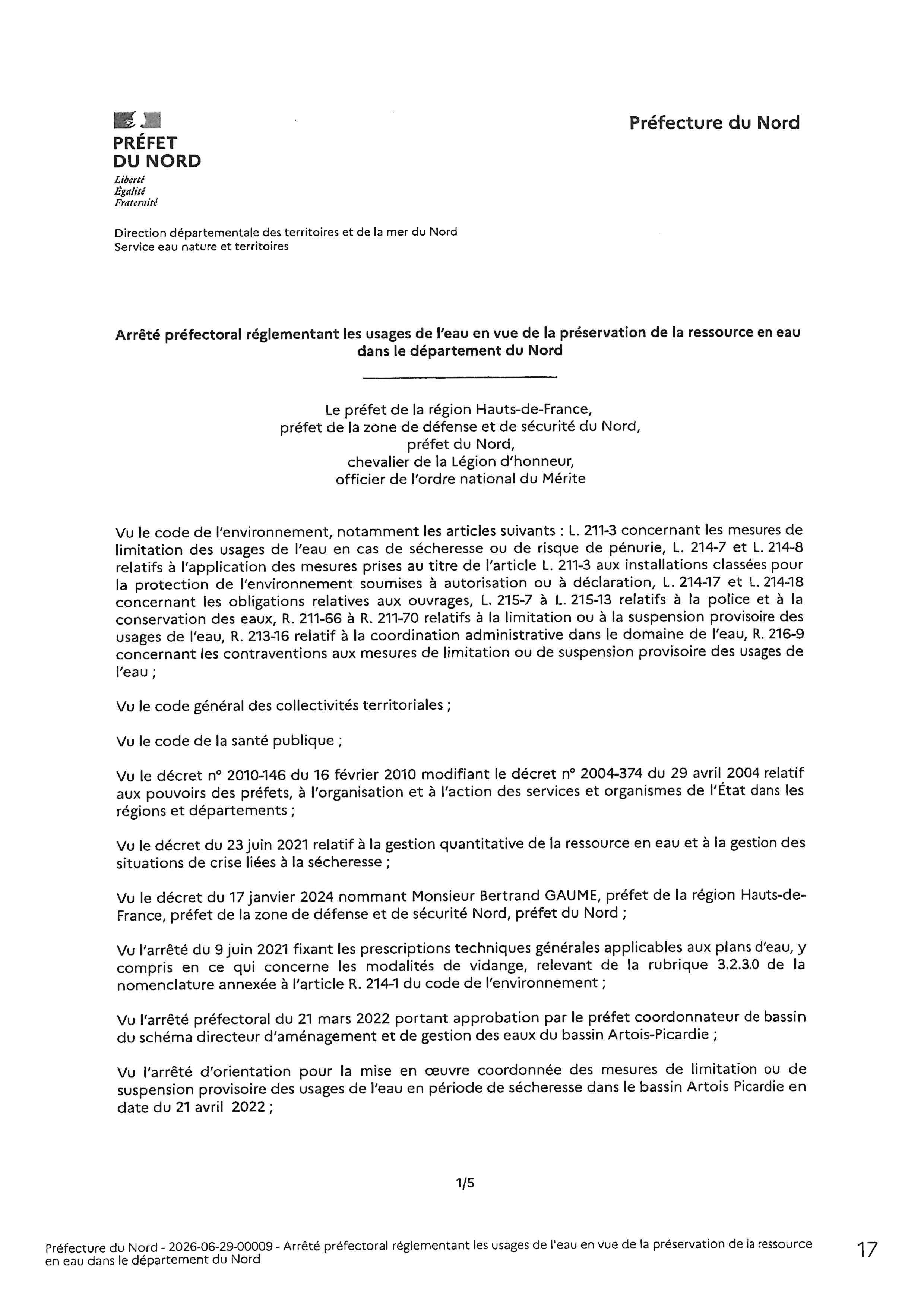 Arrêté pref secheresse p1