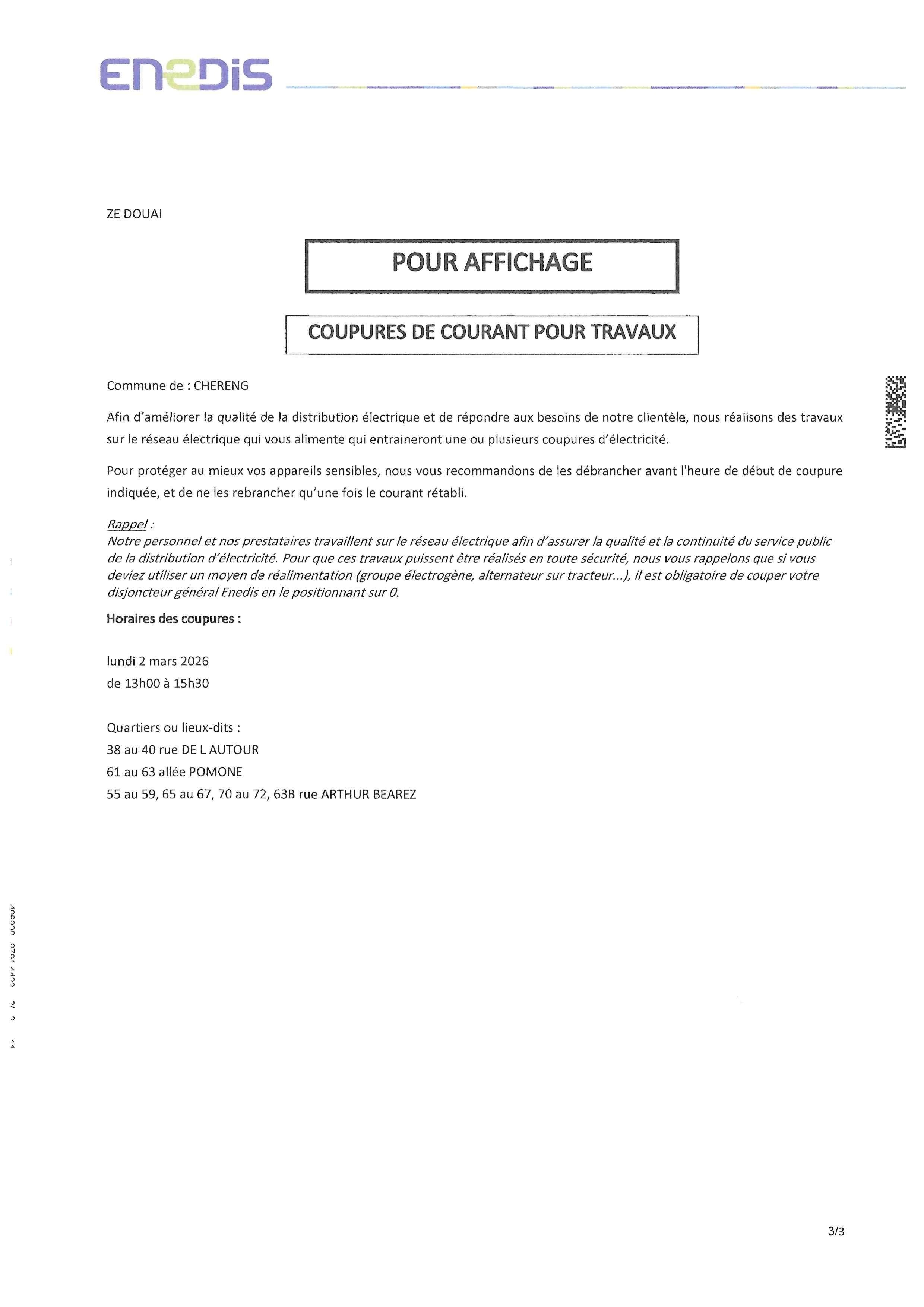 avis coupure de courant 02.03.2026