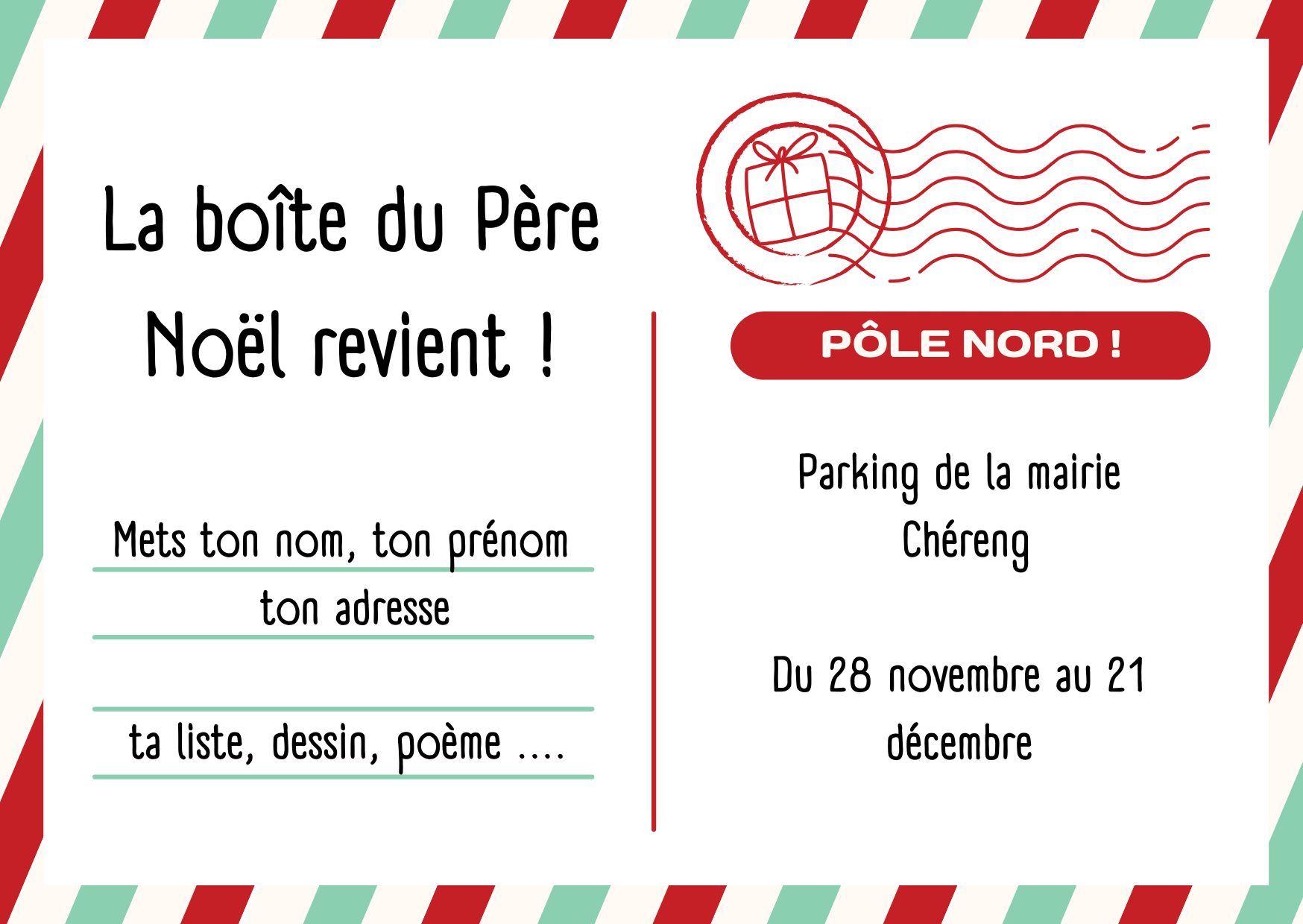 boîte aux lettres du père noël 2025