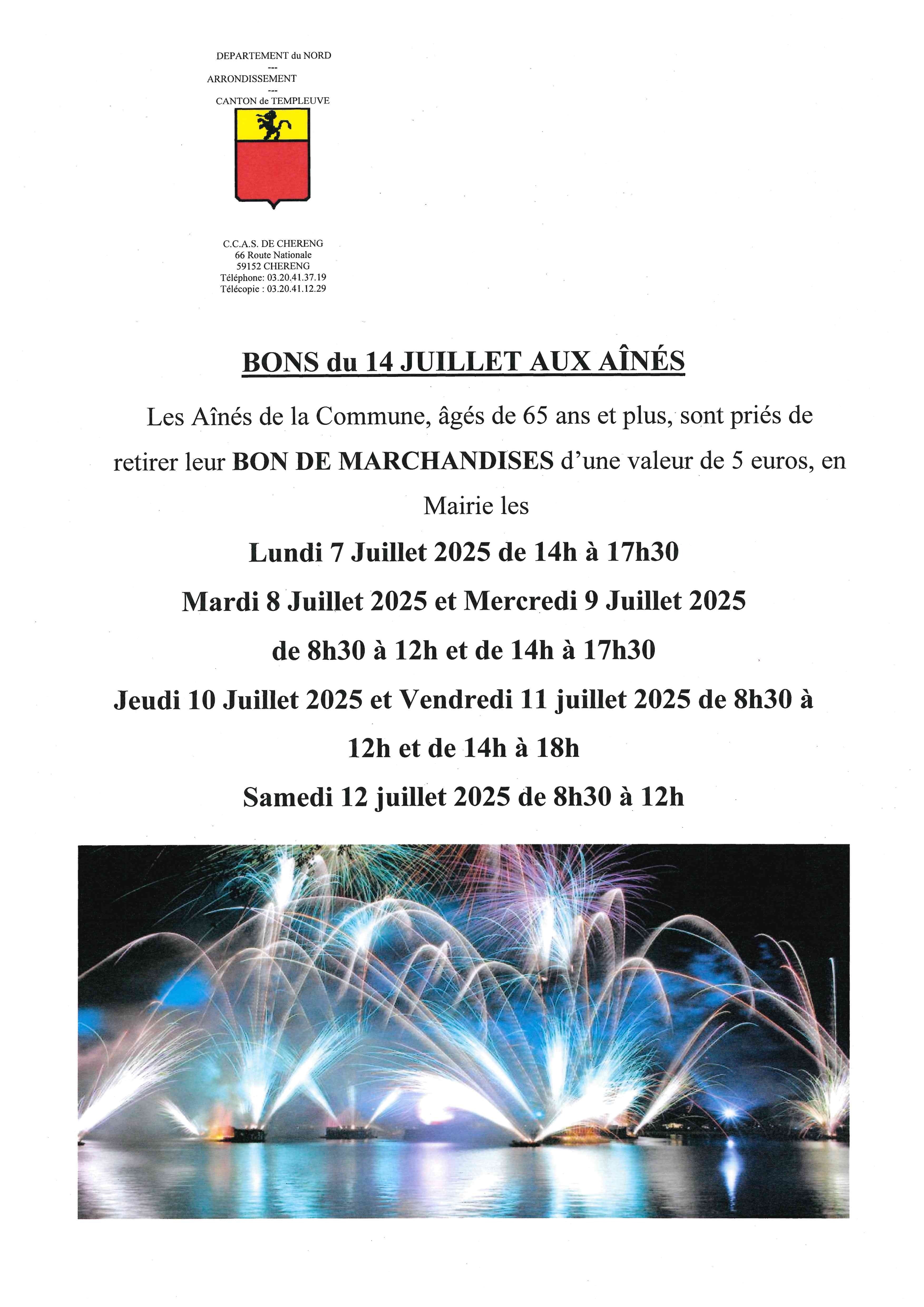 Bons des aînés 14 juillet 2025