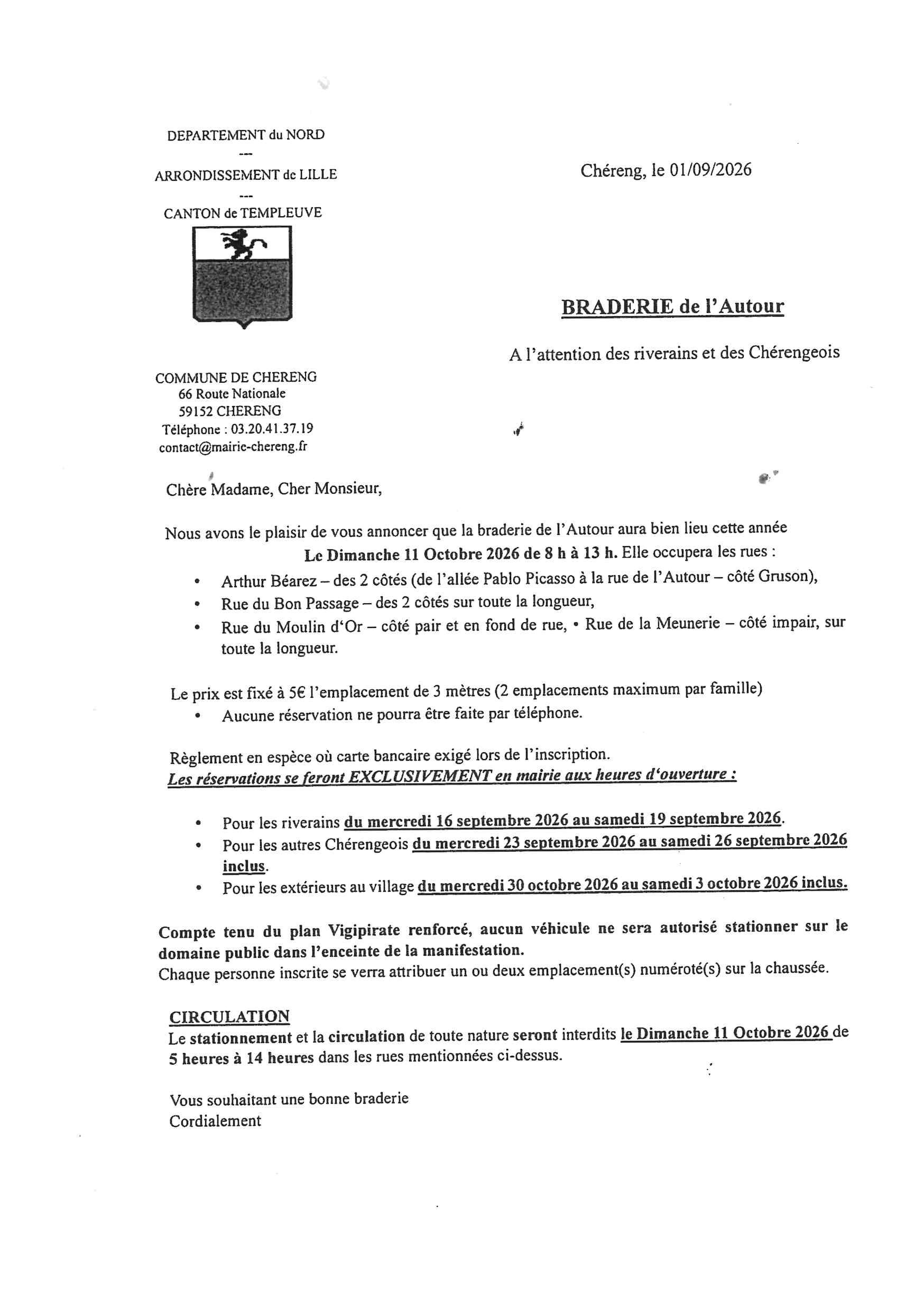 courrier braderie octobre 2026