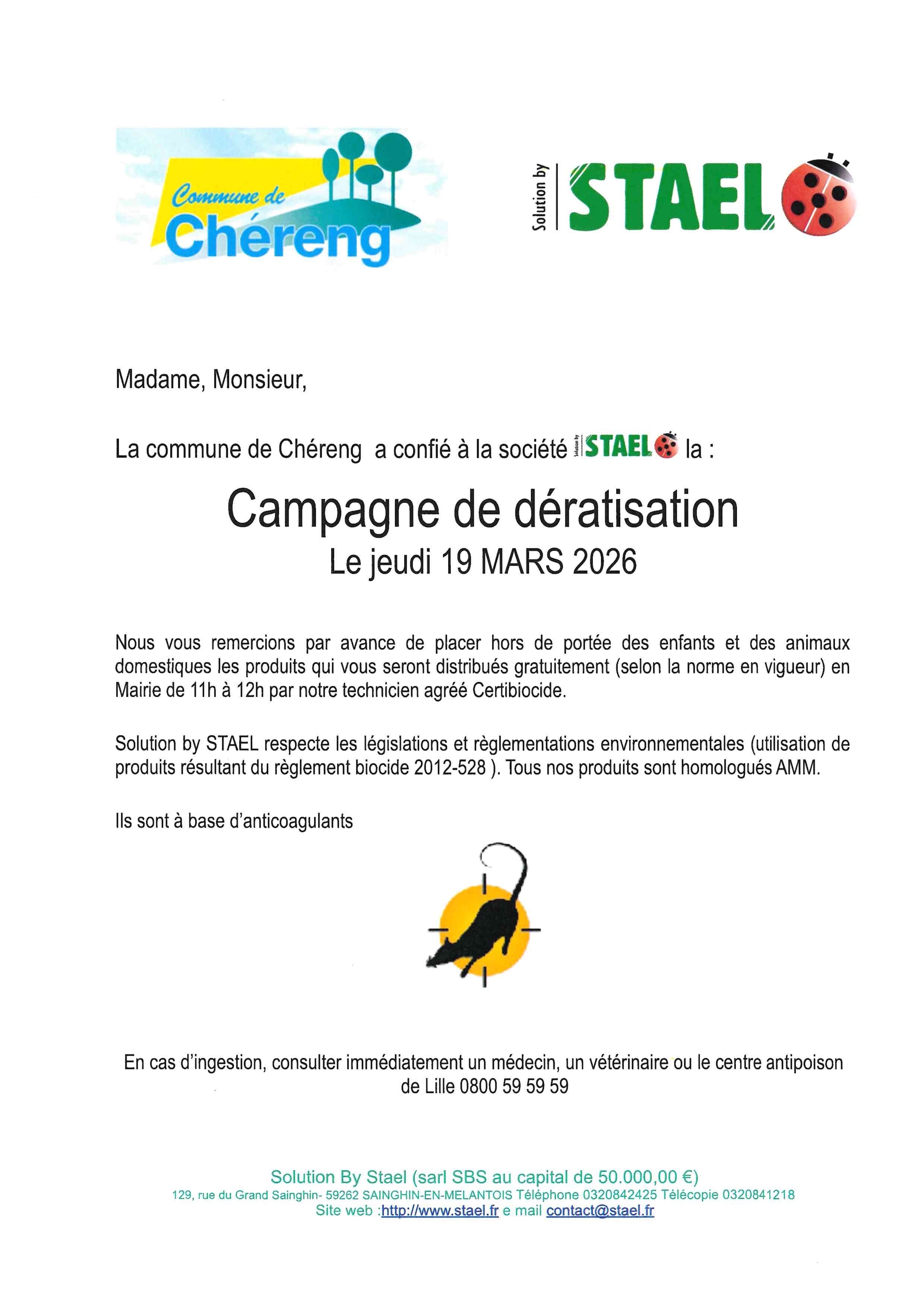 dératisation mars 2026