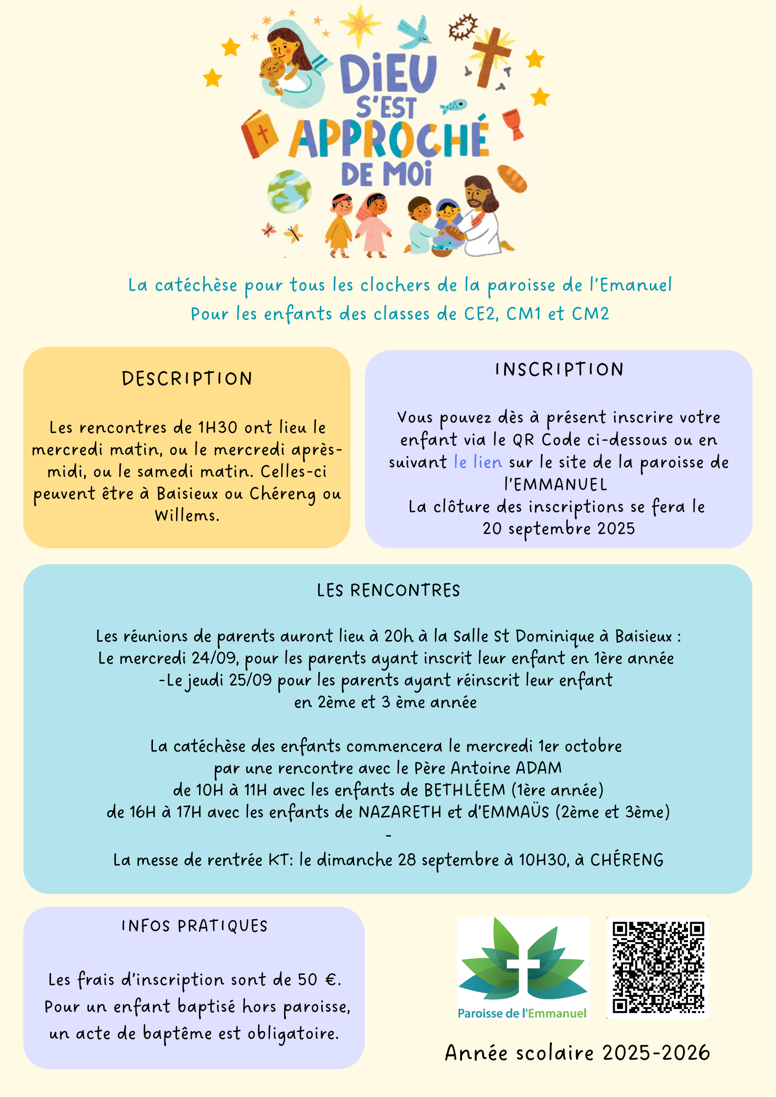 Inscriptions caté 2025-2026