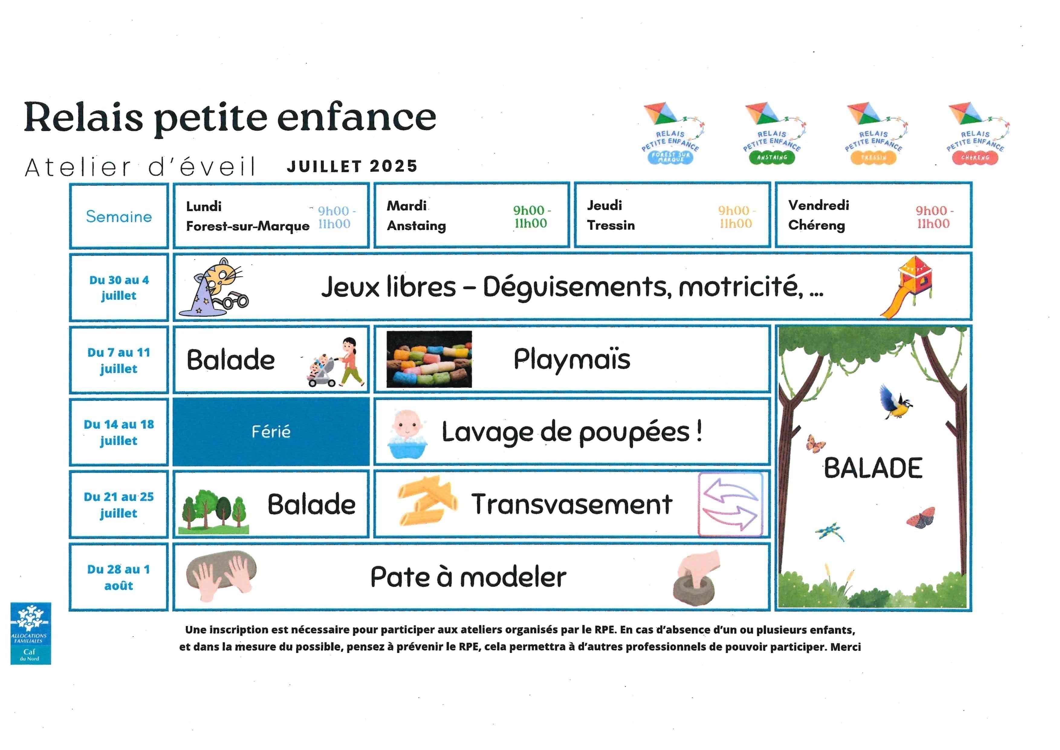 Programme activités RPE juillet 2025