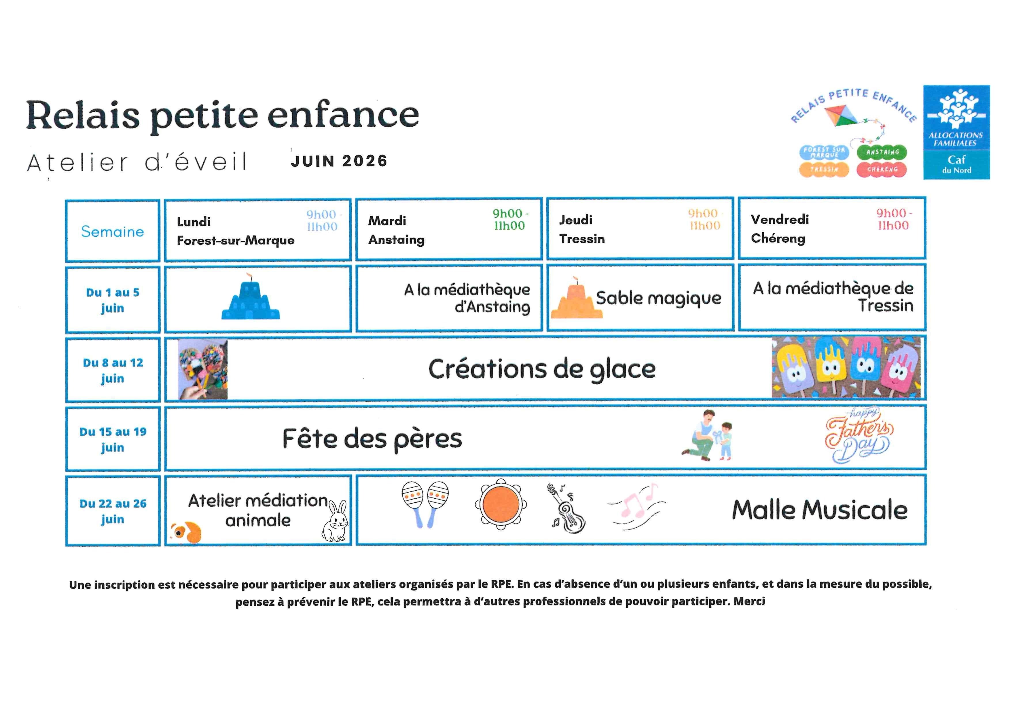 RPE planning juin 2026