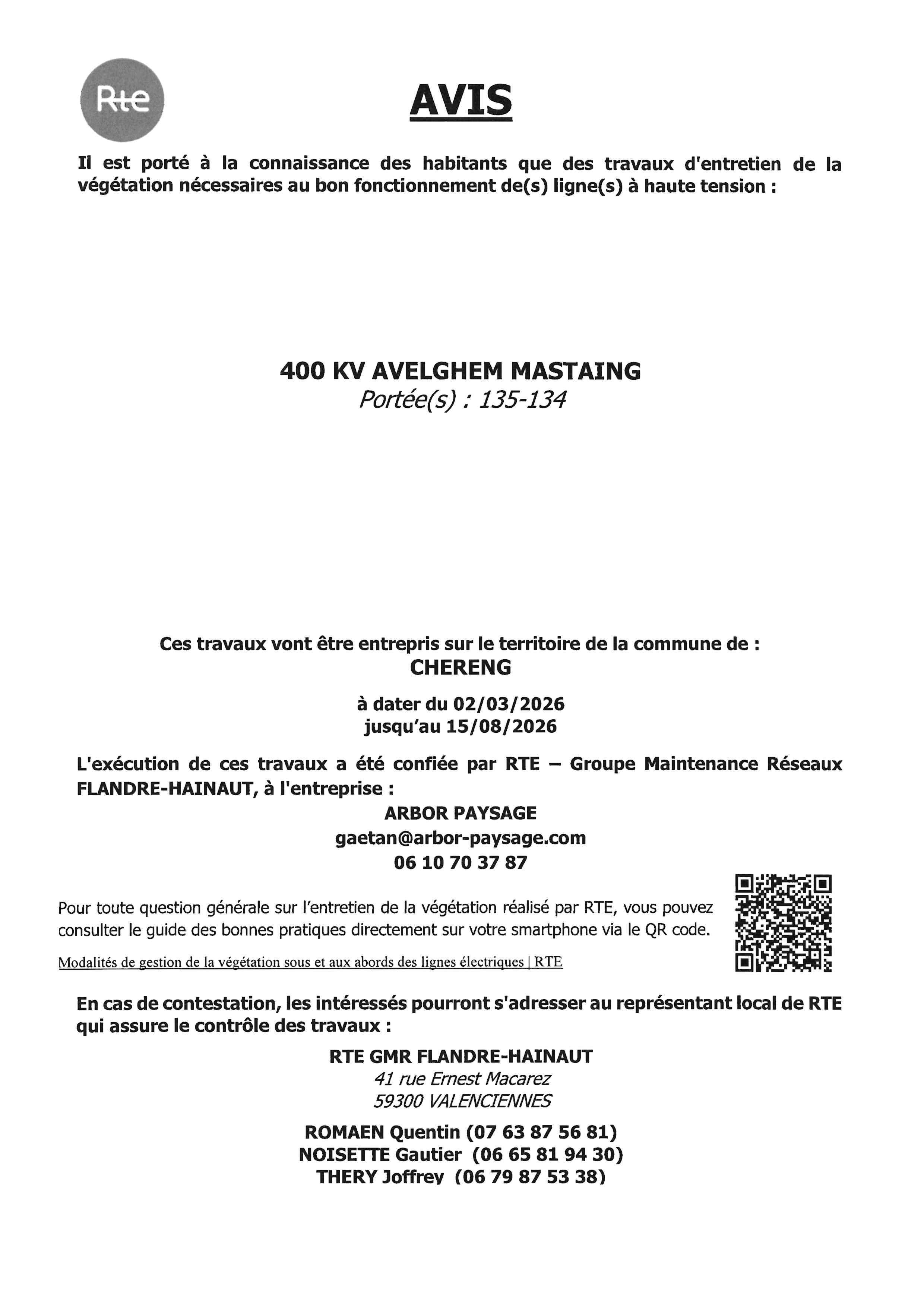 Travaux d'élagage 2026