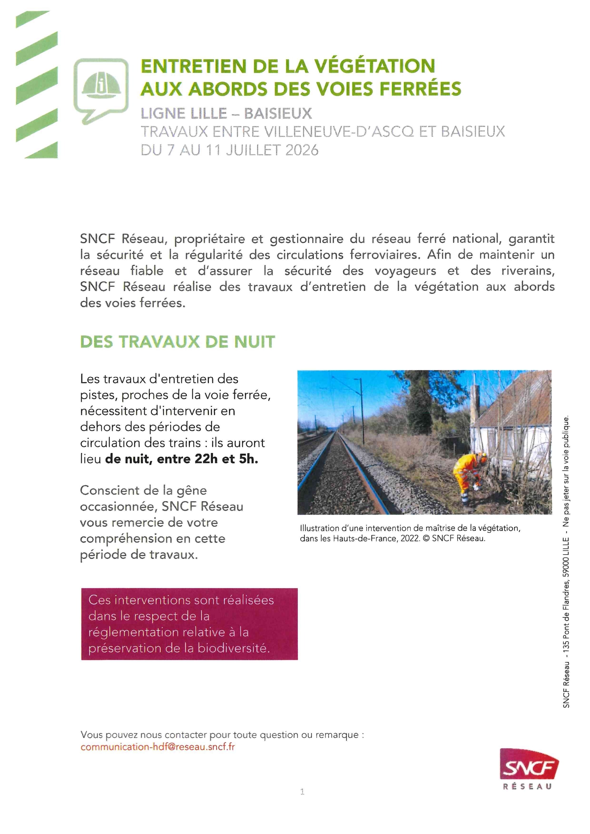 Travaux entretien végétation sncf juillet 2026